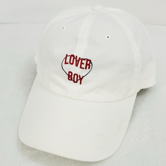 Lover Boy Other - Lover Boy Heart Logo Hat Cap Adjustable Strapback White Outdoors Casual Workwear